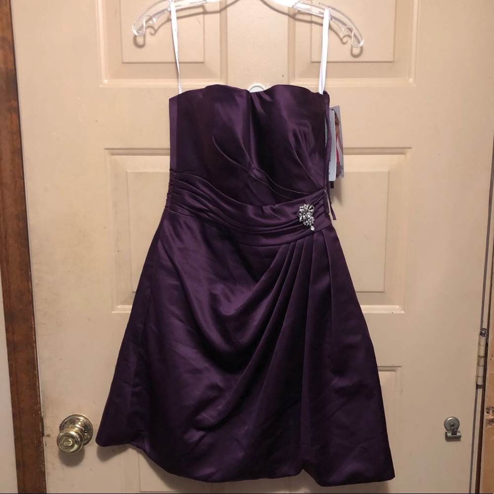 NWT Pretty Maids Purple Strapless Dress